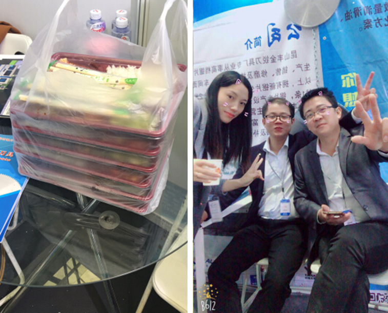 這是參展的鄧氏家人的午餐，順便還有家人出來(lái)賣(mài)萌!