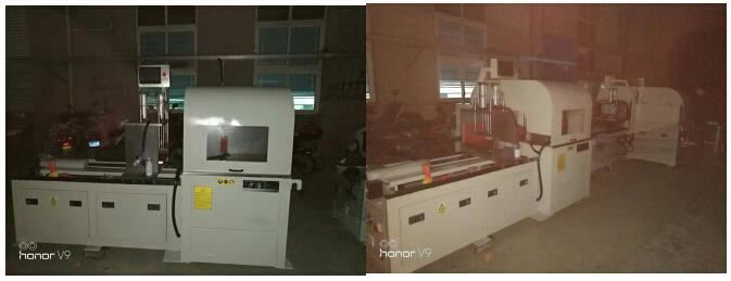 鋁型材切割機(jī)DS-A800用于汽車坐墊支架切割，精度15個(gè)絲，粗糙度2A